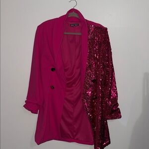 SHEIN Fuchsia Sequin Blazer